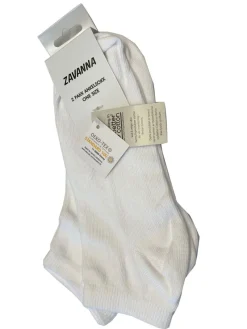 Zavanna Ankelsokk bomull 2 par Hvit Clearance