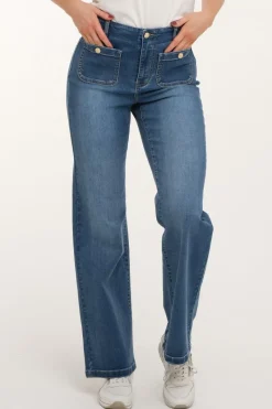Zavanna Carmen bootleg jeans Blå denim Discount