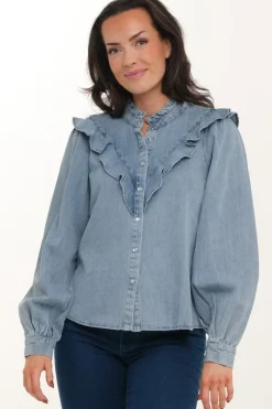 Zavanna Hellen bluse Blå denim Sale