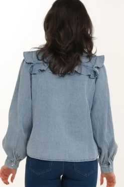 Zavanna Hellen bluse Blå denim Sale