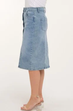 Zavanna Iben denim skjørt Lys blå denim Discount